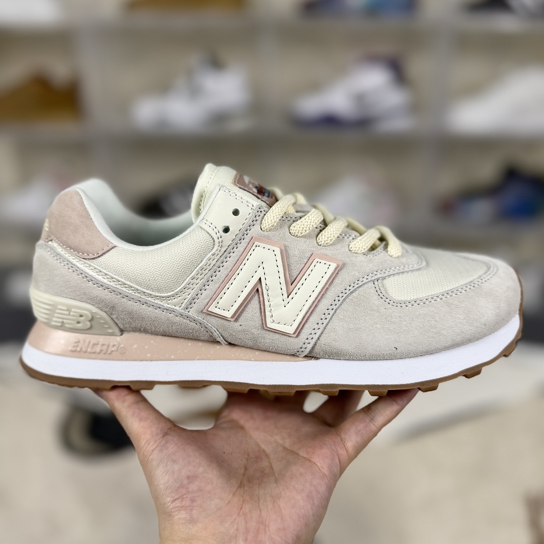 New Balance 574 Retro Sneakers, Cushioned, Non-Slip, Light Pink/White, Unisex 7 cmp i1750360873467 615 0 5
