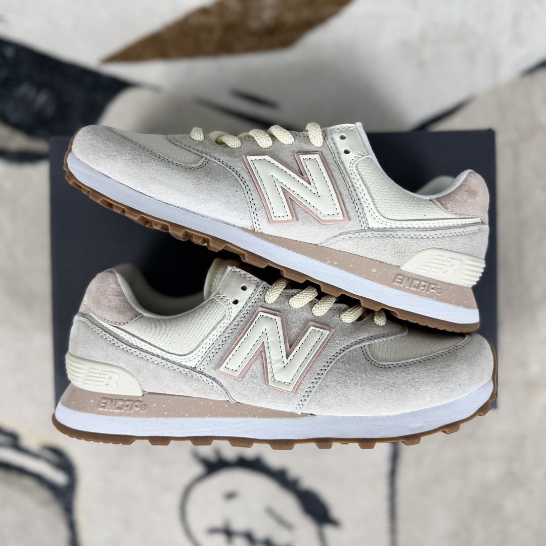 New Balance 574 Retro Sneakers, Cushioned, Non-Slip, Light Pink/White, Unisex 8 cmp i1750360873476 9393 0 7
