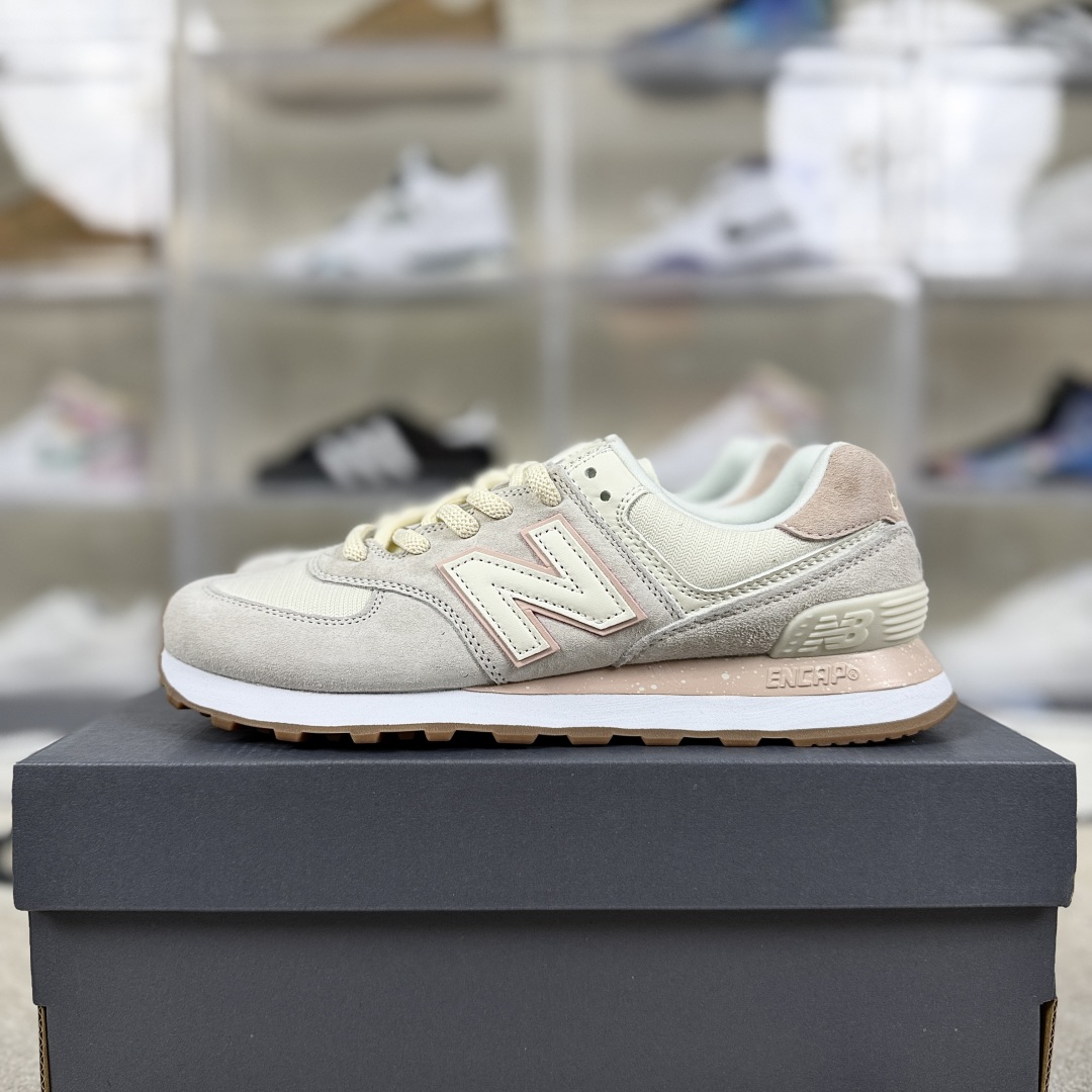 New Balance 574 Retro Sneakers, Cushioned, Non-Slip, Light Pink/White, Unisex 9 cmp i1750360876902 1855 0 8