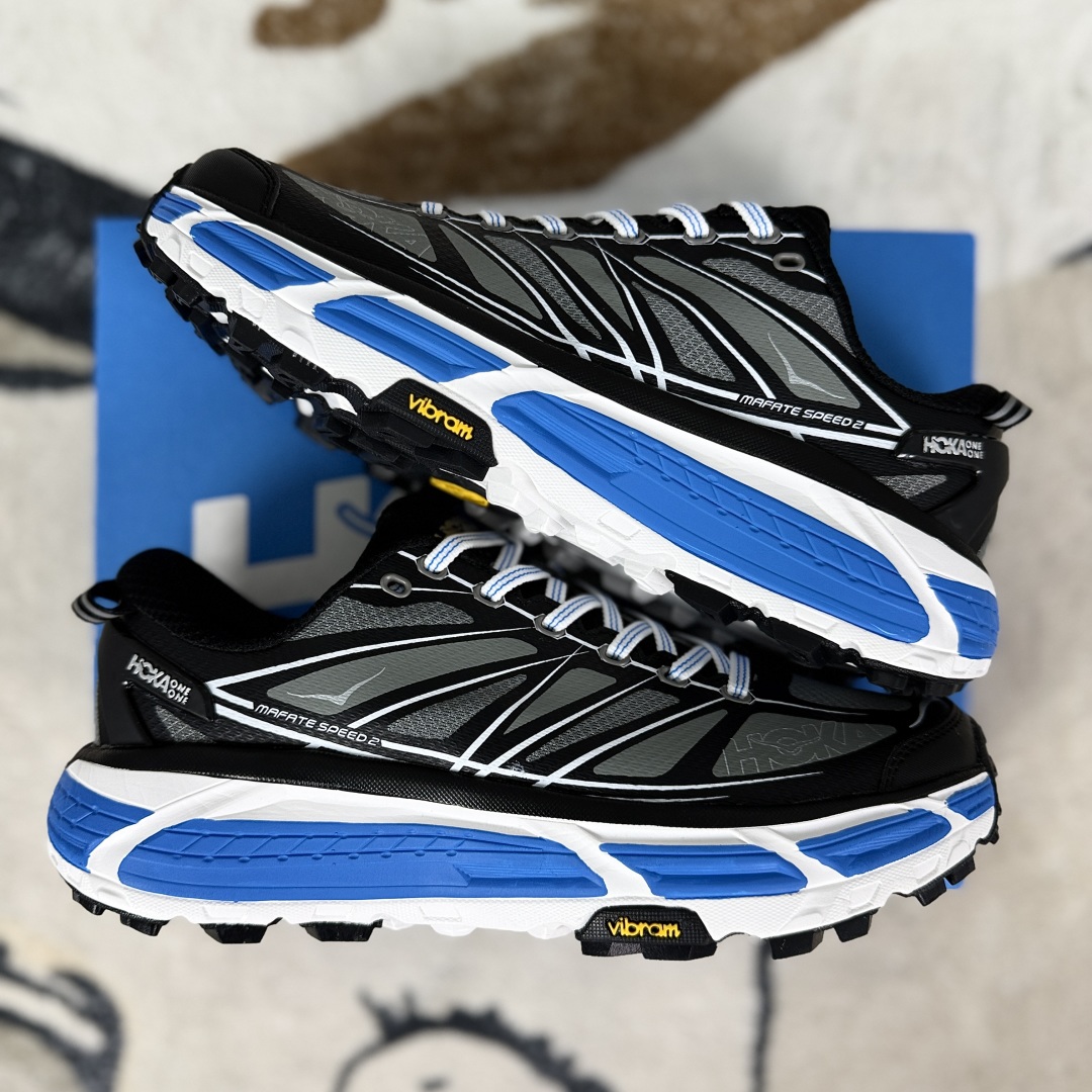 Hoka One One Mafate Speed 2 Trail Running Shoes - Black, White, and Blue 8 cmp i1750454686740 2915 0 7