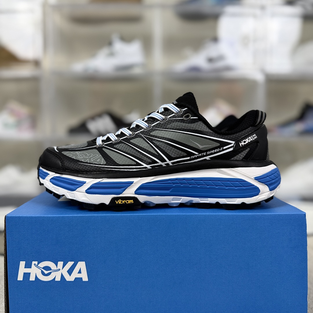 Hoka One One Mafate Speed 2 Trail Running Shoes - Black, White, and Blue 9 cmp i1750454686745 3971 0 8