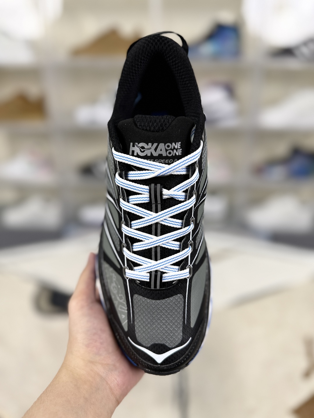 Hoka One One Mafate Speed 2 Trail Running Shoes - Black, White, and Blue 4 cmp i1750454688360 5308 0 3