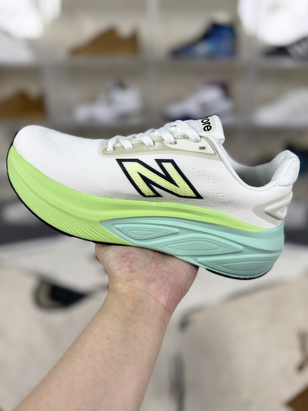 New Balance FuelCell Fresh Foam More Low-Top Running Shoes - White/Green 3 cmp i1750531116880 2886 0 1
