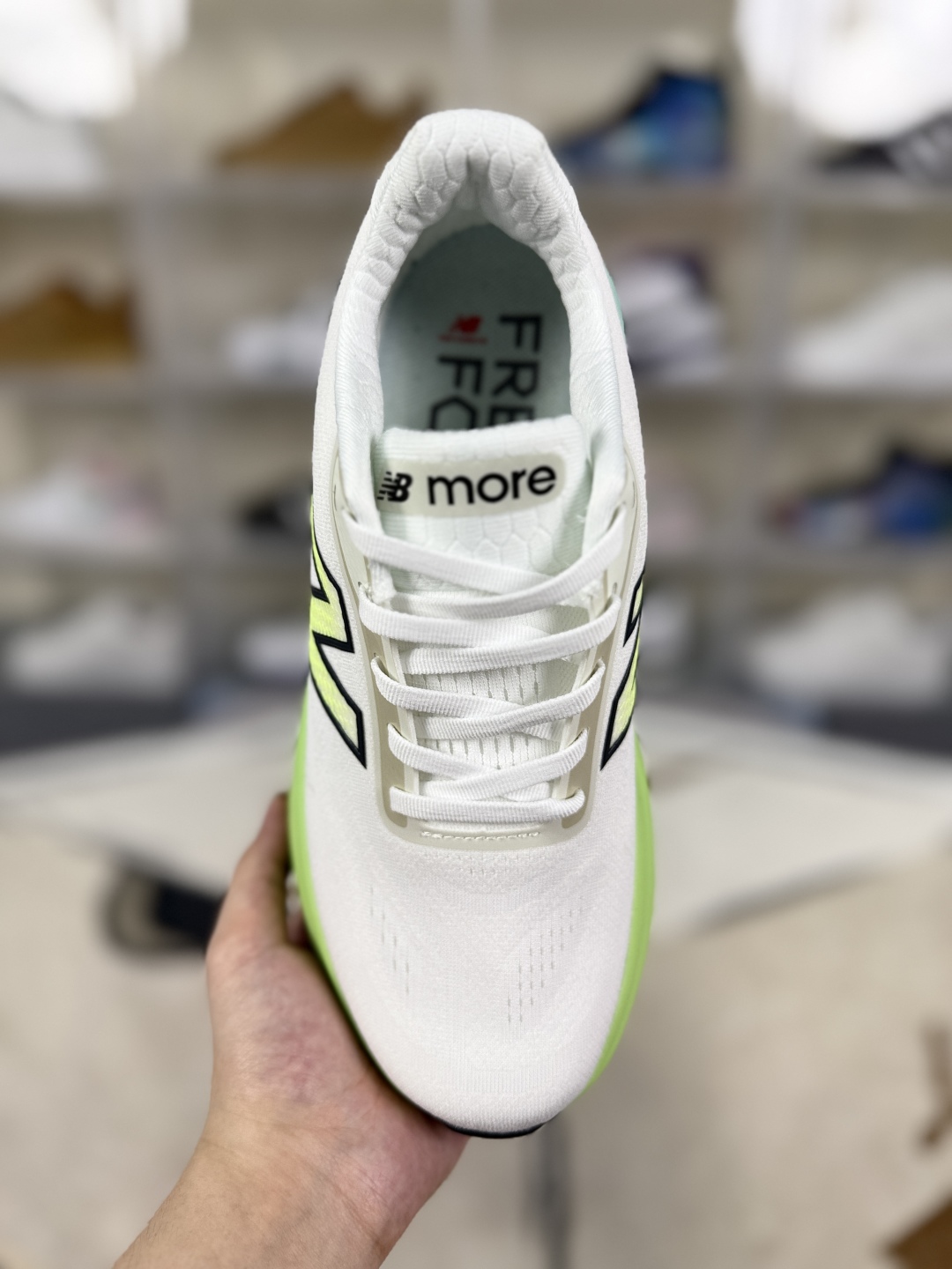 New Balance FuelCell Fresh Foam More Low-Top Running Shoes - White/Green 5 cmp i1750531116880 4245 0 3