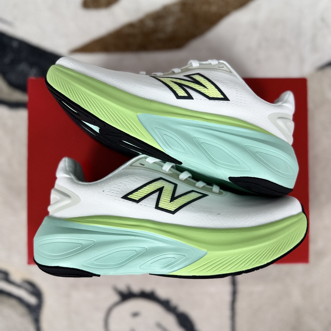 New Balance FuelCell Fresh Foam More Low-Top Running Shoes - White/Green 9 cmp i1750531118818 6195 0 7