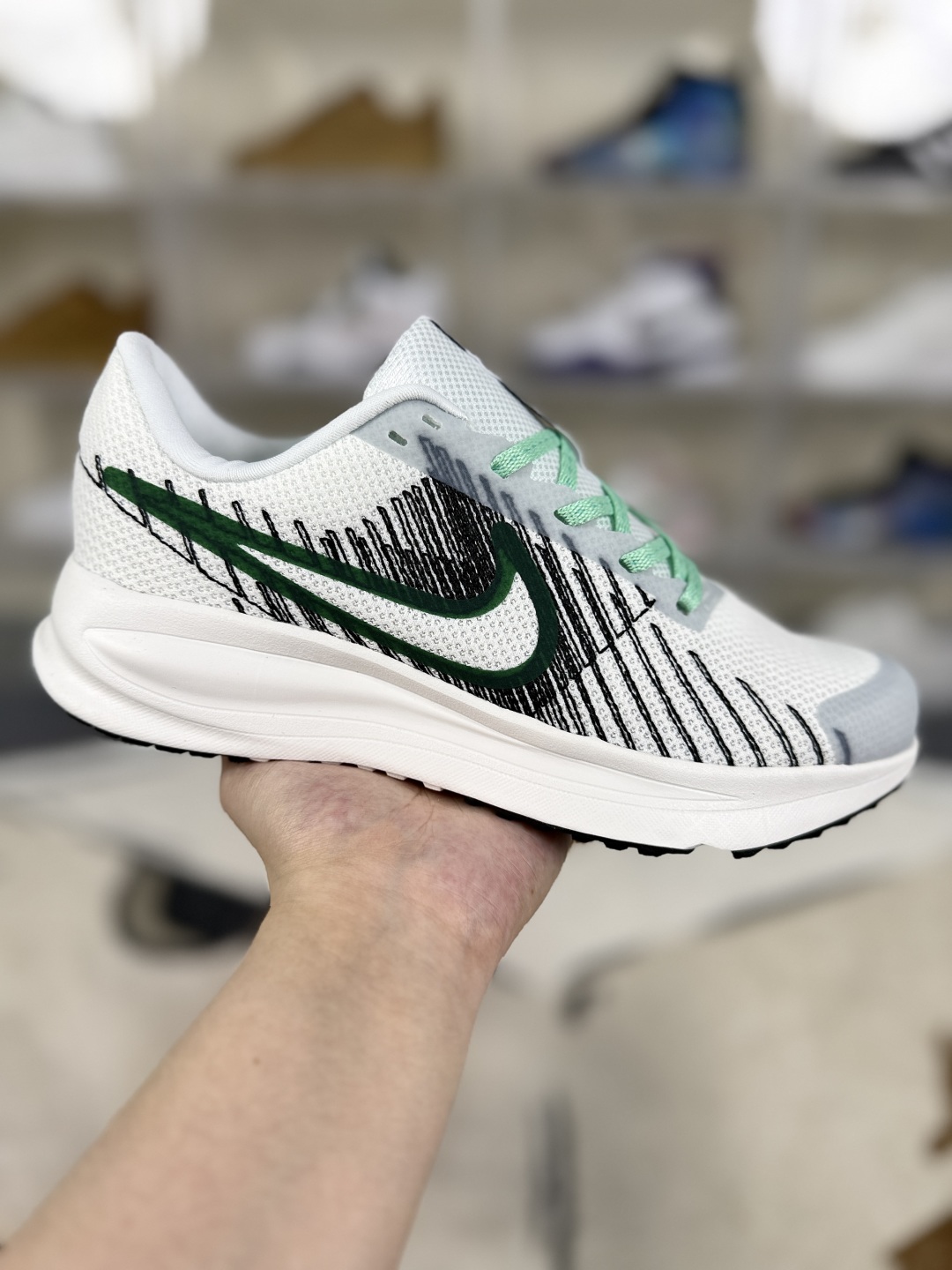 Nike Run Defy SD White/Black/Green Running Shoes - Breathable & Comfortable 1 cmp i1750703652831 3966 0 0