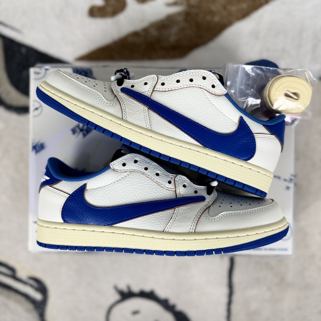 Travis Scott x Air Jordan 1 Low OG Basketball Shoes - White/Blue - DM7866-104 9 cmp i1750877987080 7630 0 7