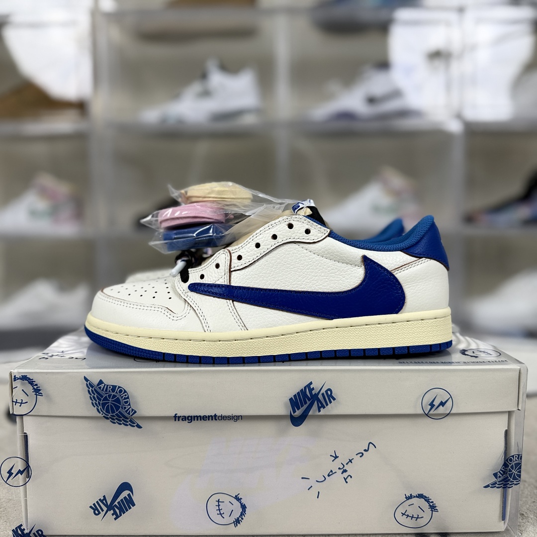 Travis Scott x Air Jordan 1 Low OG Basketball Shoes - White/Blue - DM7866-104 10 cmp i1750877987088 8192 0 8