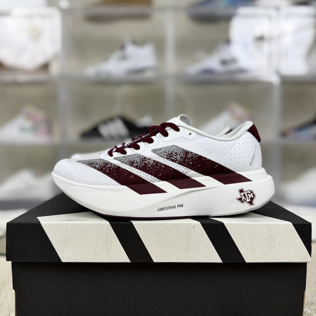 Adidas Adizero Evo SL Texas Low-Top Running Shoes - White/Maroon 9 cmp i1751306618994 6034 0 8