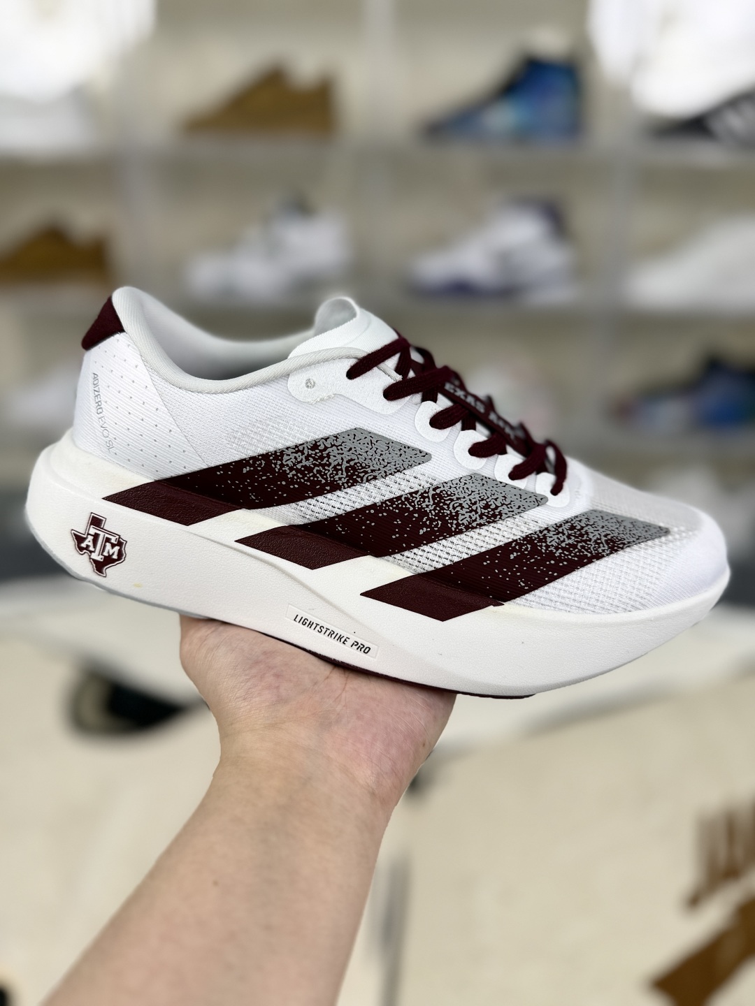 Adidas Adizero Evo SL Texas Low-Top Running Shoes - White/Maroon 1 cmp i1751306628317 9505 0 0