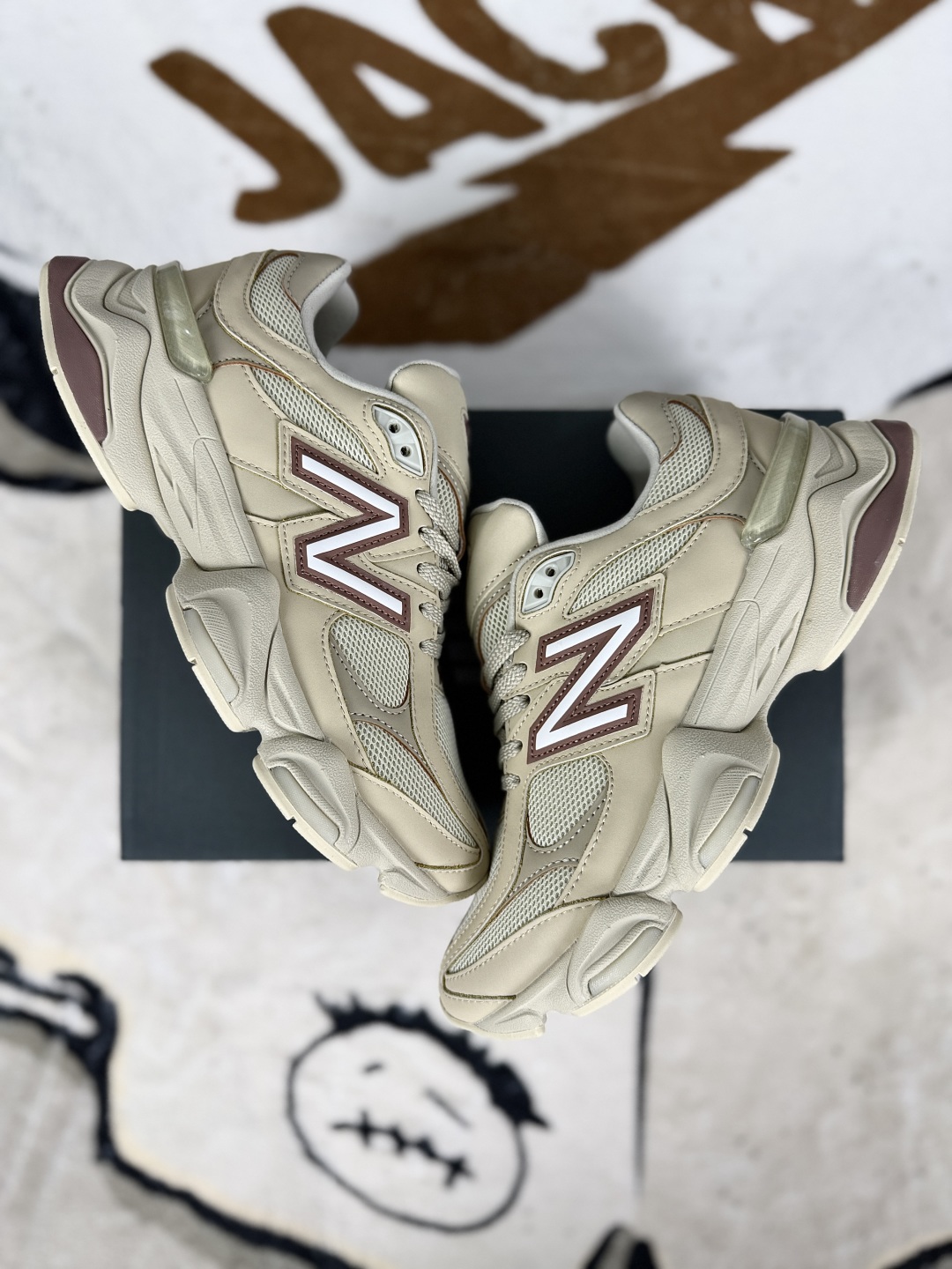 New Balance 9060 Cream/Brown Unisex Running Shoes - Style & Comfort 5 cmp i1752781376784 5248 0 6
