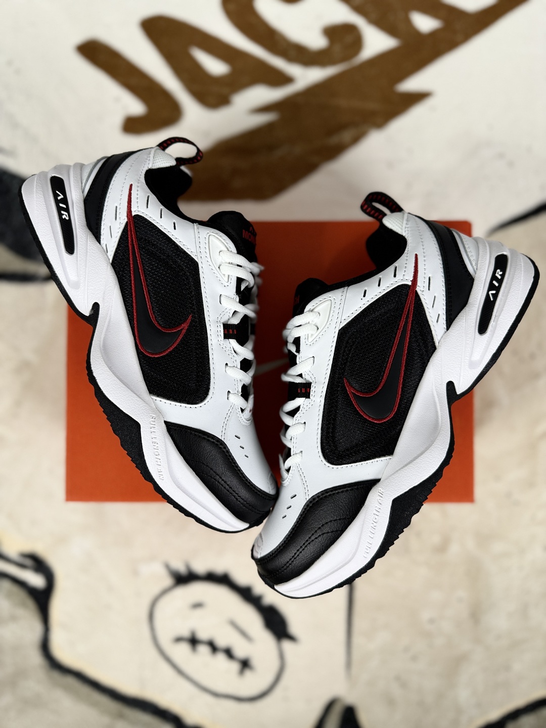 Nike Air Monarch IV White Black Varsity Red Lightweight Casual Shoes 5 cmp i1753207927179 2820 0 6