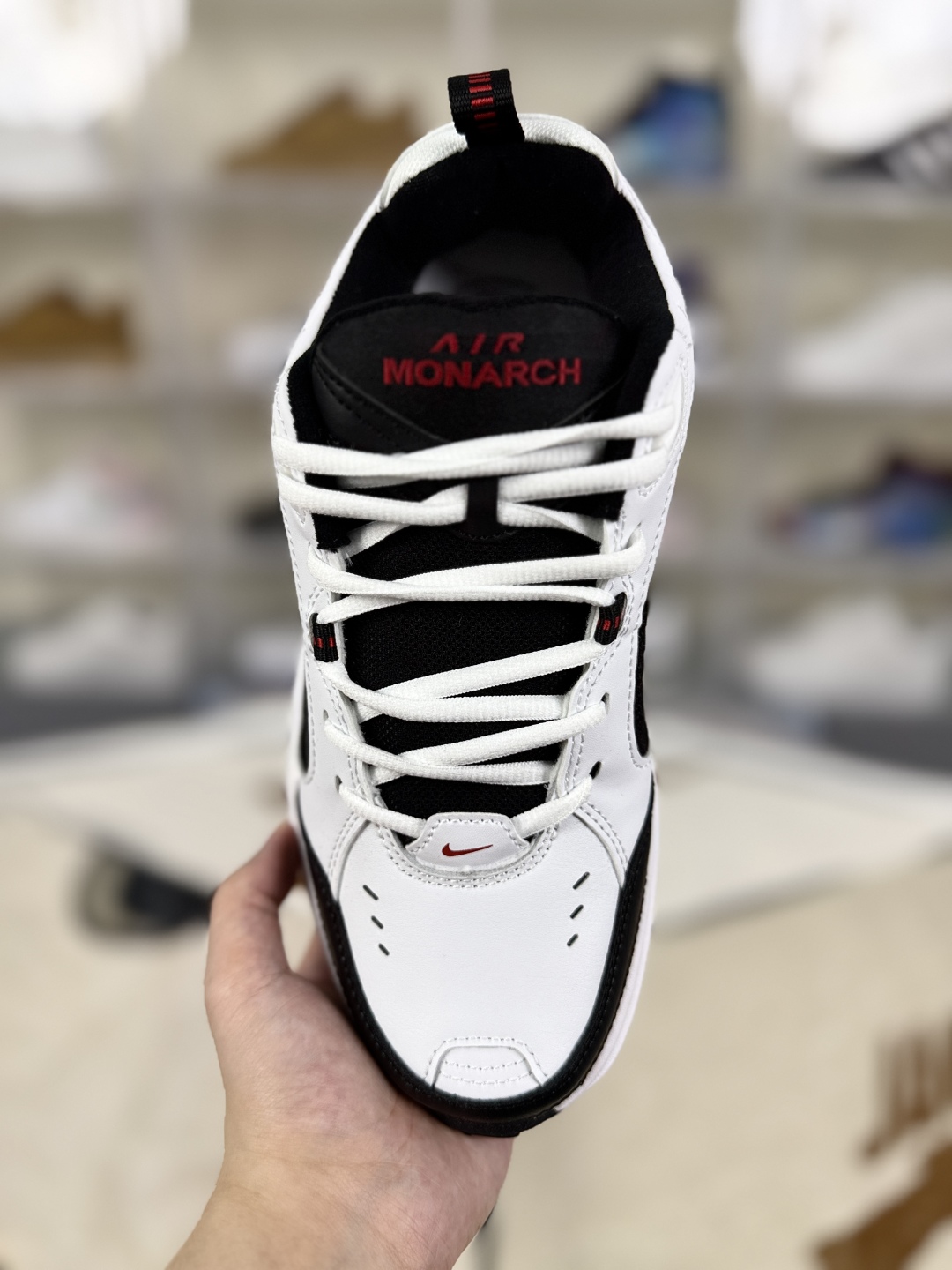 Nike Air Monarch IV White Black Varsity Red Lightweight Casual Shoes 4 cmp i1753207927180 3976 0 3