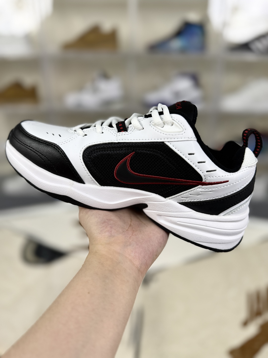 Nike Air Monarch IV White Black Varsity Red Lightweight Casual Shoes 2 cmp i1753207930220 4917 0 1