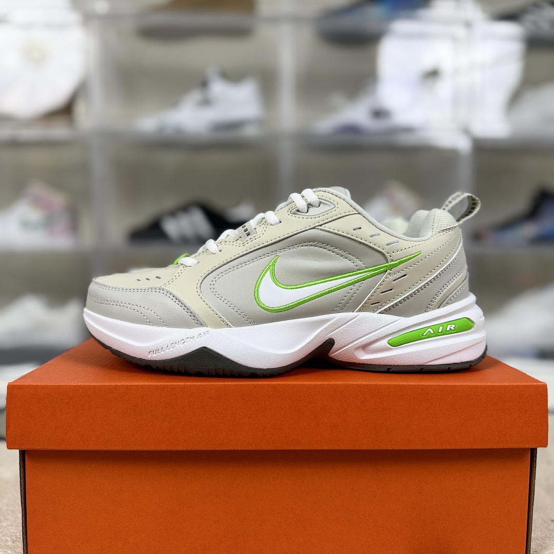Nike Air Monarch IV FN3436-011 Leather Low-Top Sneakers - Unisex, Beige/Green 10 cmp i1753208018987 1229 0 8