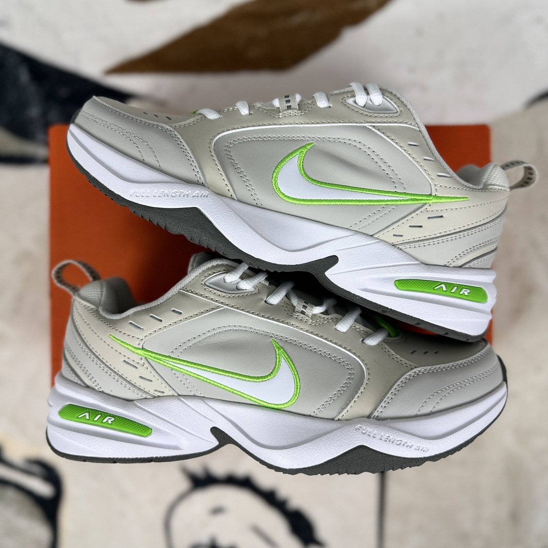 Nike Air Monarch IV FN3436-011 Leather Low-Top Sneakers - Unisex, Beige/Green 9 cmp i1753208021226 4842 0 7