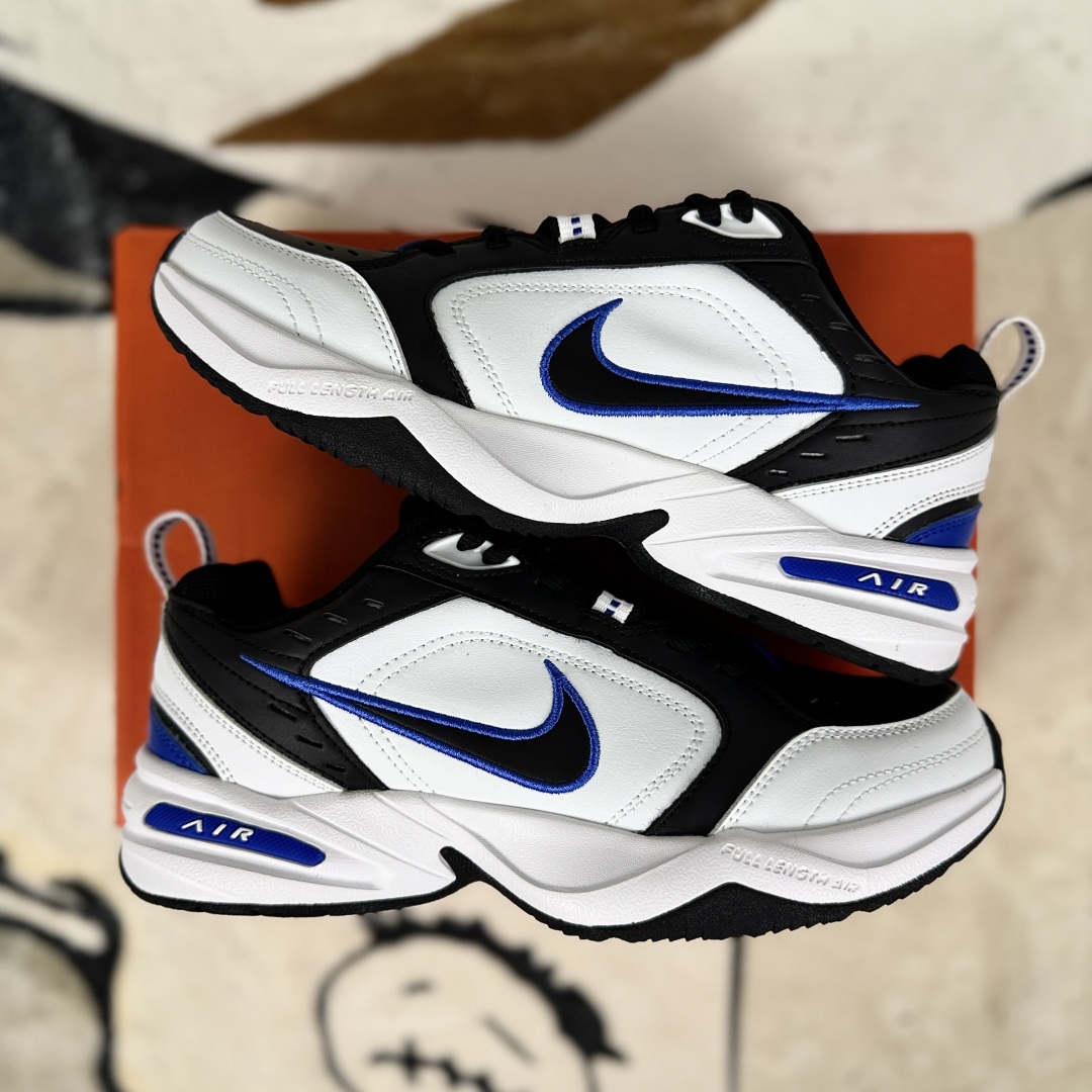 Nike Air Monarch IV Leather Black White Blue Men's Training Shoes 415445-002 9 cmp i1753208112576 3946 0 7