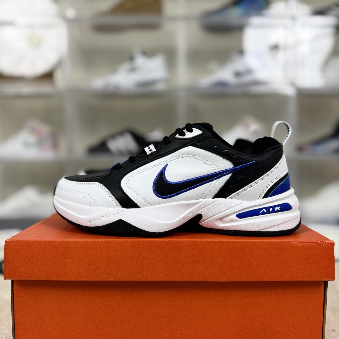 Nike Air Monarch IV Leather Black White Blue Men's Training Shoes 415445-002 10 cmp i1753208112578 5778 0 8