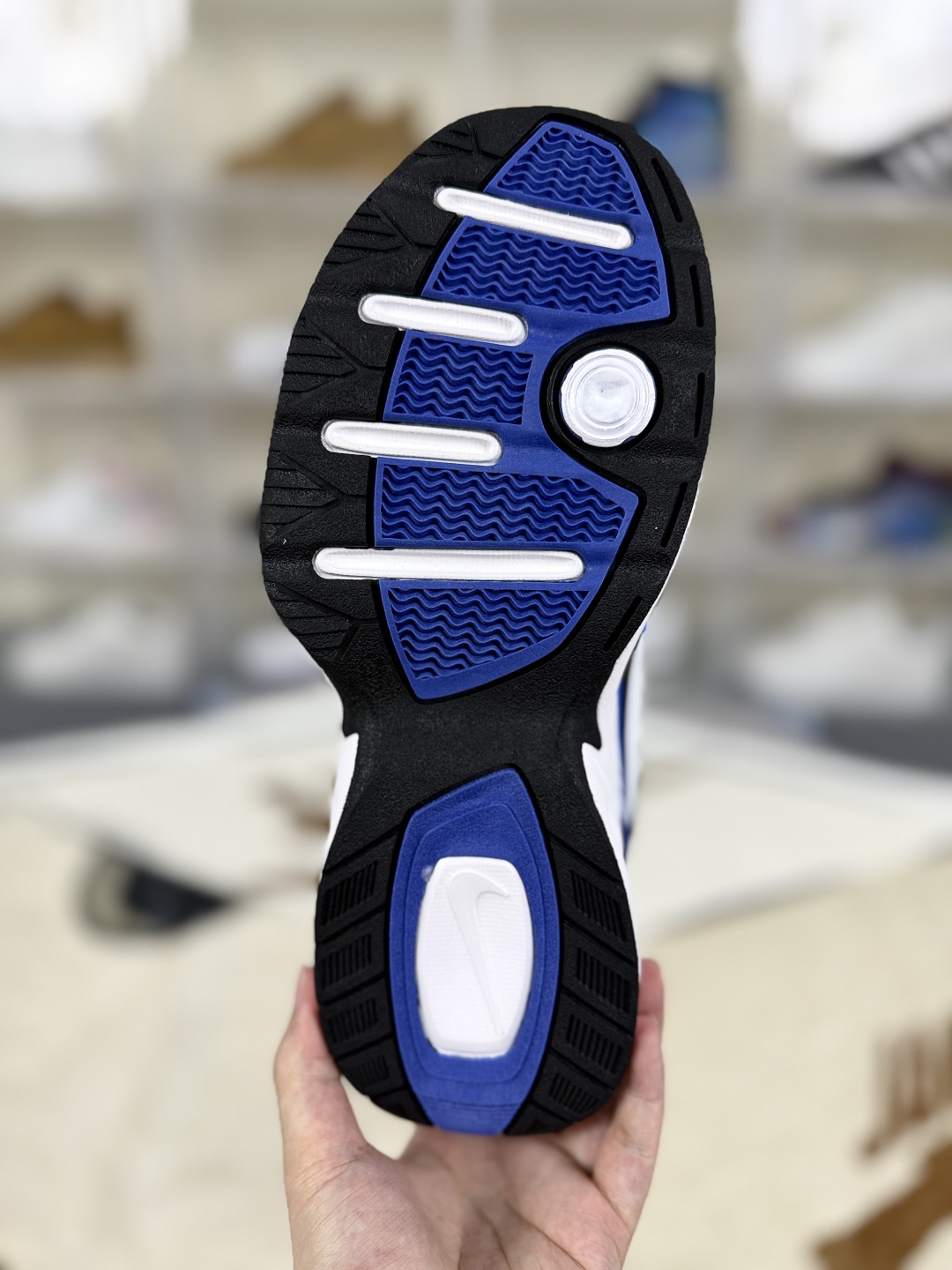 Nike Air Monarch IV Leather Black White Blue Men's Training Shoes 415445-002 7 cmp i1753208112580 7403 0 4