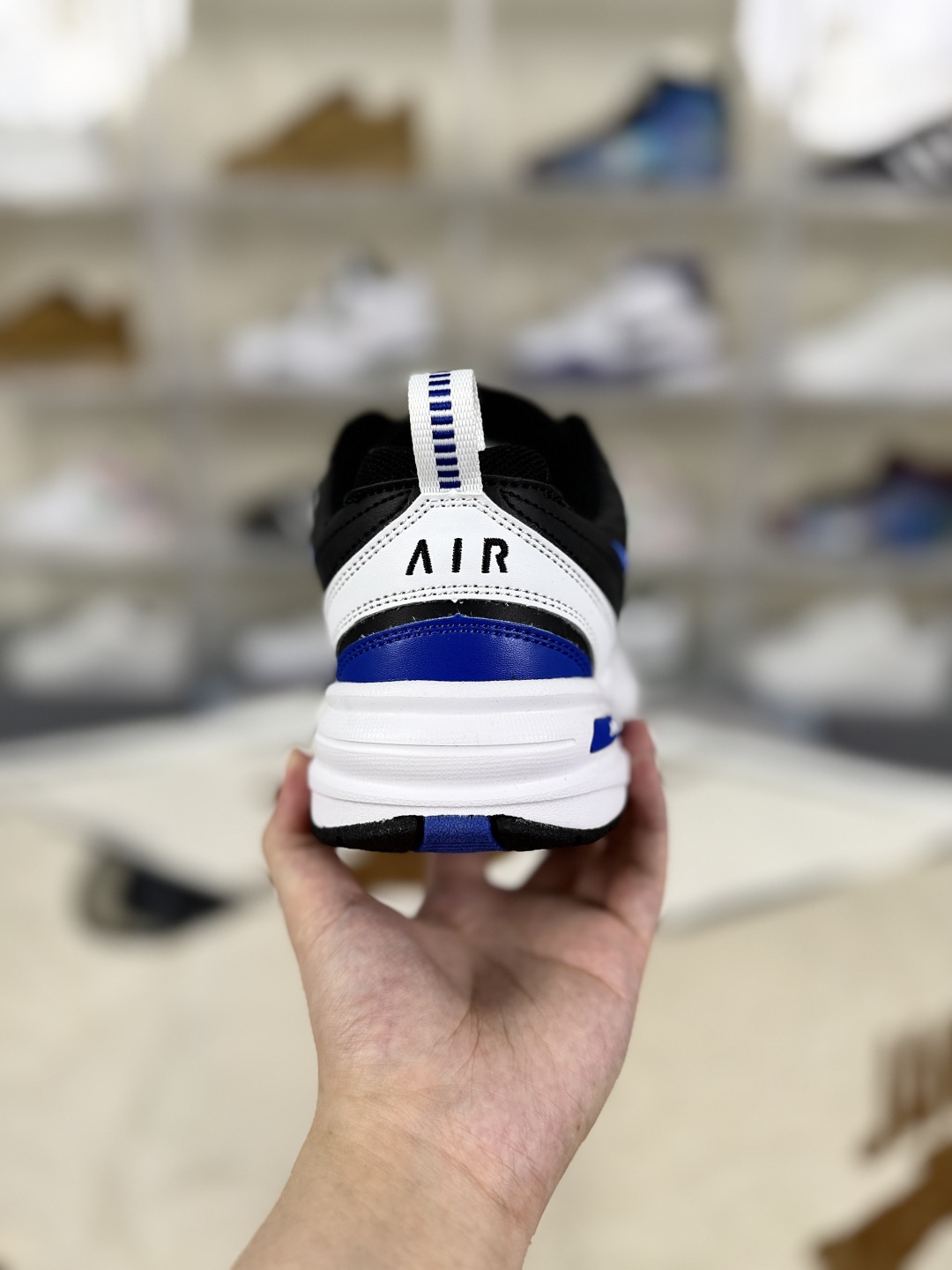 Nike Air Monarch IV Leather Black White Blue Men's Training Shoes 415445-002 4 cmp i1753208115439 5083 0 2