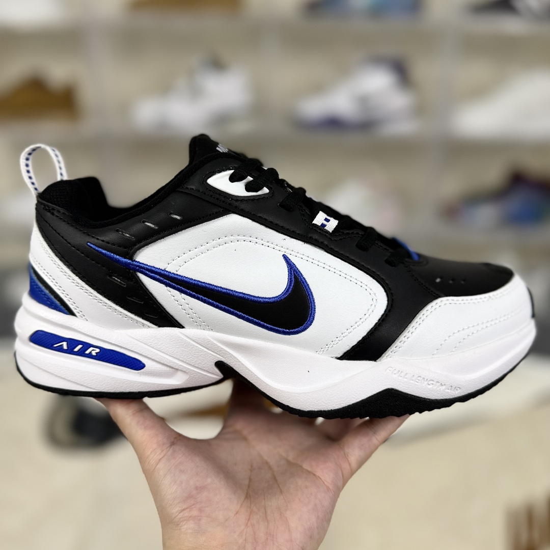 Nike Air Monarch IV Leather Black White Blue Men's Training Shoes 415445-002 8 cmp i1753208116896 245 0 5