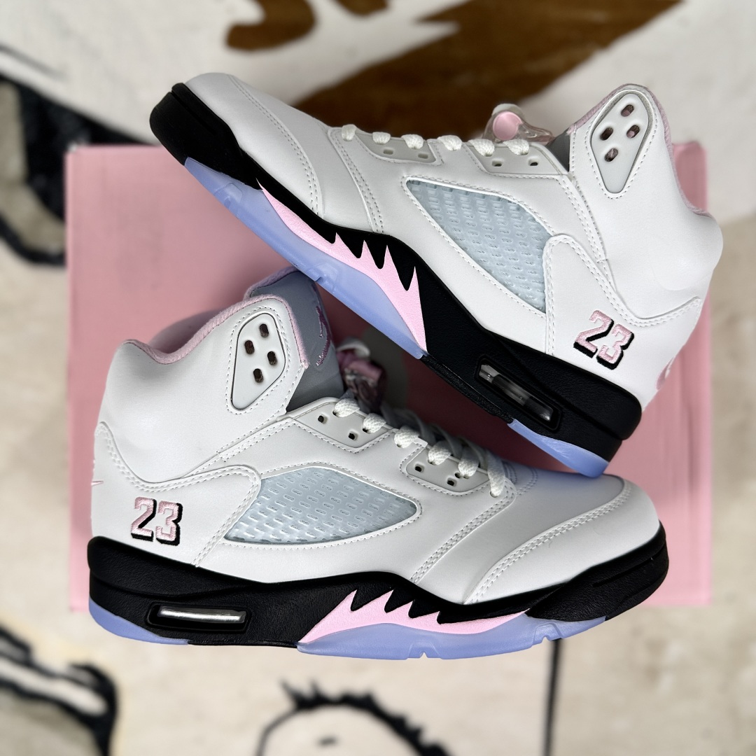 Air Jordan 5 Retro 'Medium Soft Pink' Basketball Shoes - White/Pink/Black 8 cmp i1753475034107 8987 0 7