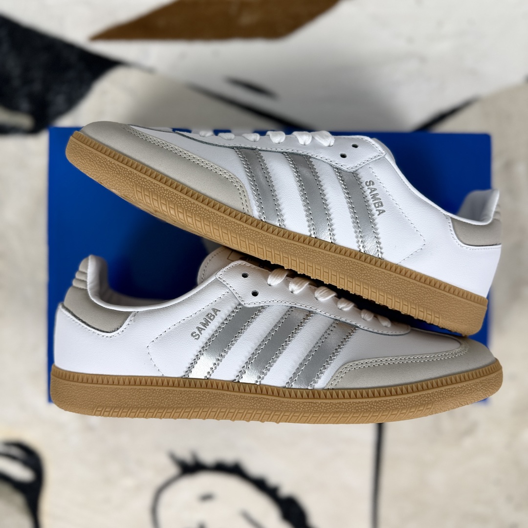 Adidas Originals Samba OG White Silver Metallic Low-Top Sneakers 9 cmp i1753634076514 244 0 7