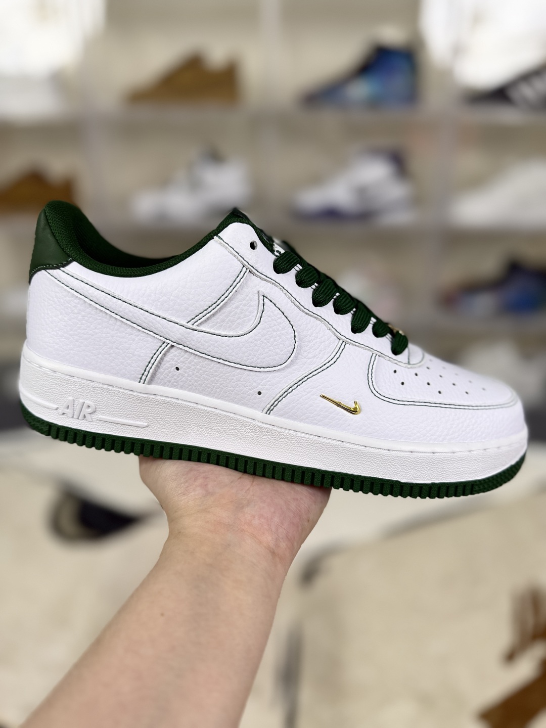 Nike Air Force 1 Mini Jewel White/Green Leather Low-Top Sneakers 1 cmp i1754758156132 5852 0 0