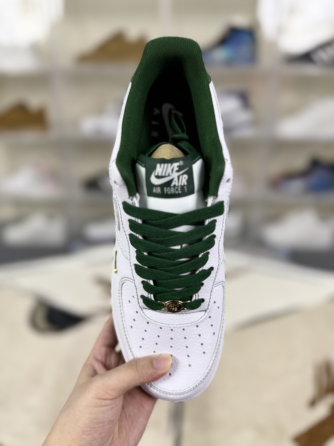 Nike Air Force 1 Mini Jewel White/Green Leather Low-Top Sneakers 4 cmp i1754758166404 5734 0 3