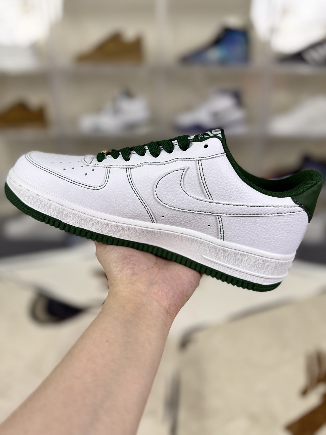 Nike Air Force 1 Mini Jewel White/Green Leather Low-Top Sneakers 2 cmp i1754758166427 9453 0 1