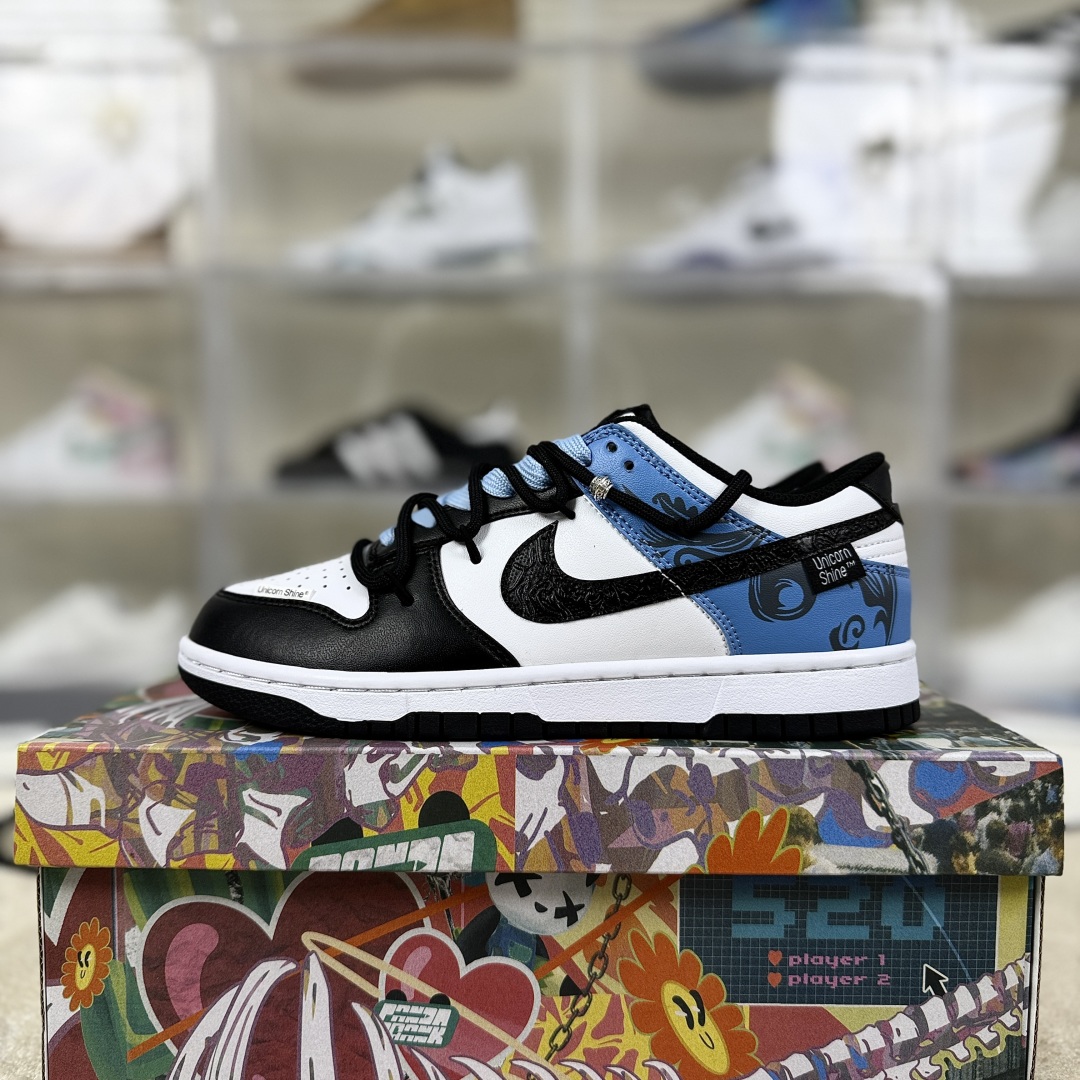 Nike Dunk Low 'Unicorn Shine' Sneakers - Black, White & Blue - Limited Edition 10 cmp i1754852425429 6334 0 8