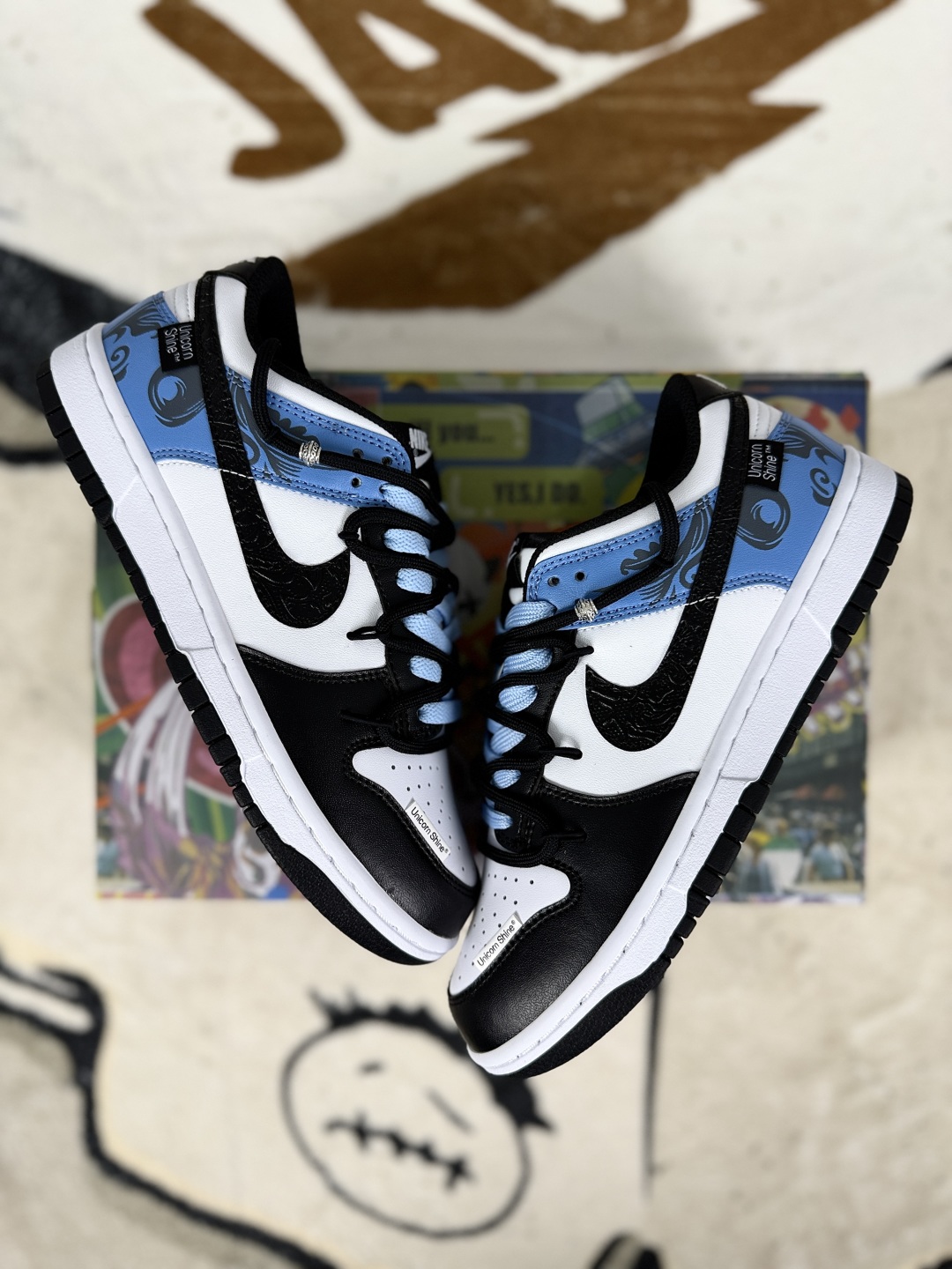 Nike Dunk Low 'Unicorn Shine' Sneakers - Black, White & Blue - Limited Edition 6 cmp i1754852472325 566 0 6