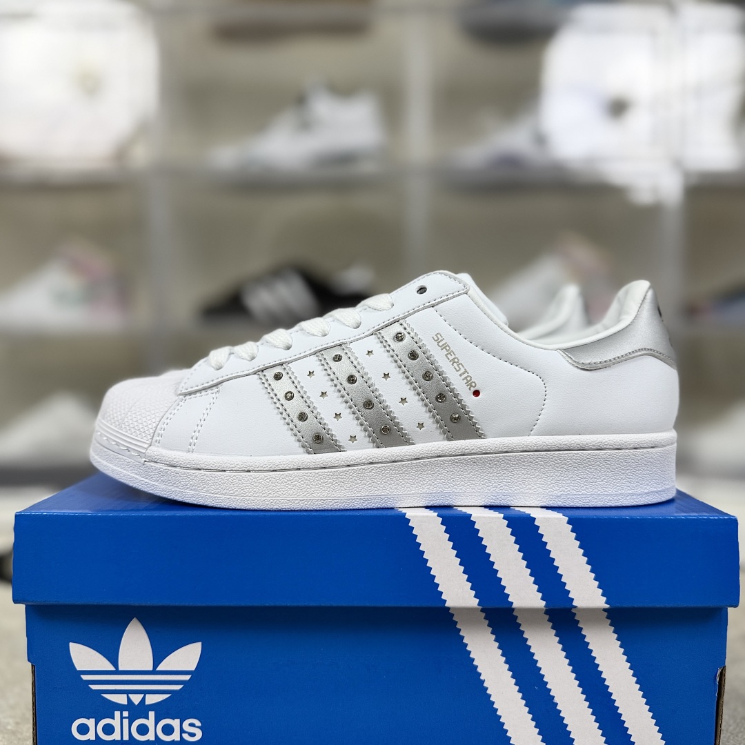 Adidas Originals Superstar 2 Low Top Sneakers - White/Silver, Women's 10 cmp i1755107246502 5675 0 8