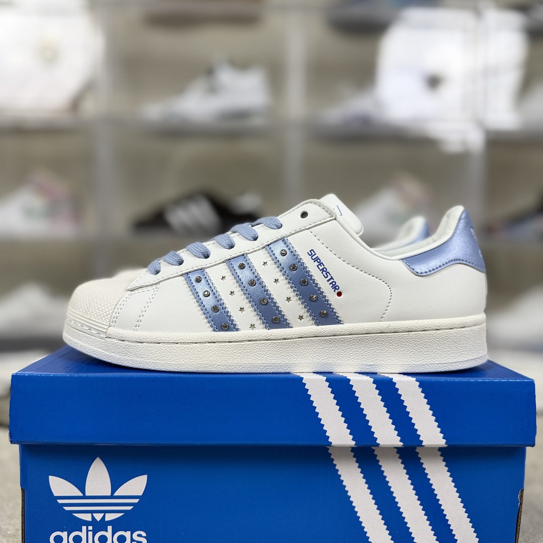 Adidas Originals Superstar 2 Leather White Blue Women's Low Top Sneakers 10 cmp i1755107260178 7358 0 8