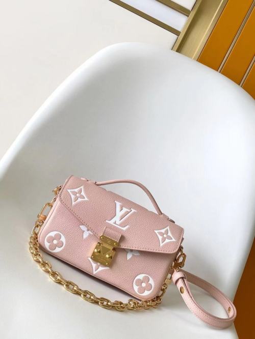 Louis Vuitton Pochette Métis East West Pink Monogram Empreinte Leather Bag 1 Louis Vuitton Pochette Métis East West Pink Monogram Empreinte Leather Bag