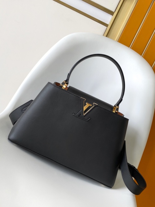 Louis Vuitton Capucines Souple Medium Black Leather Handbag, M14370 1 Louis Vuitton Capucines Souple Medium Black Leather Handbag, M14370