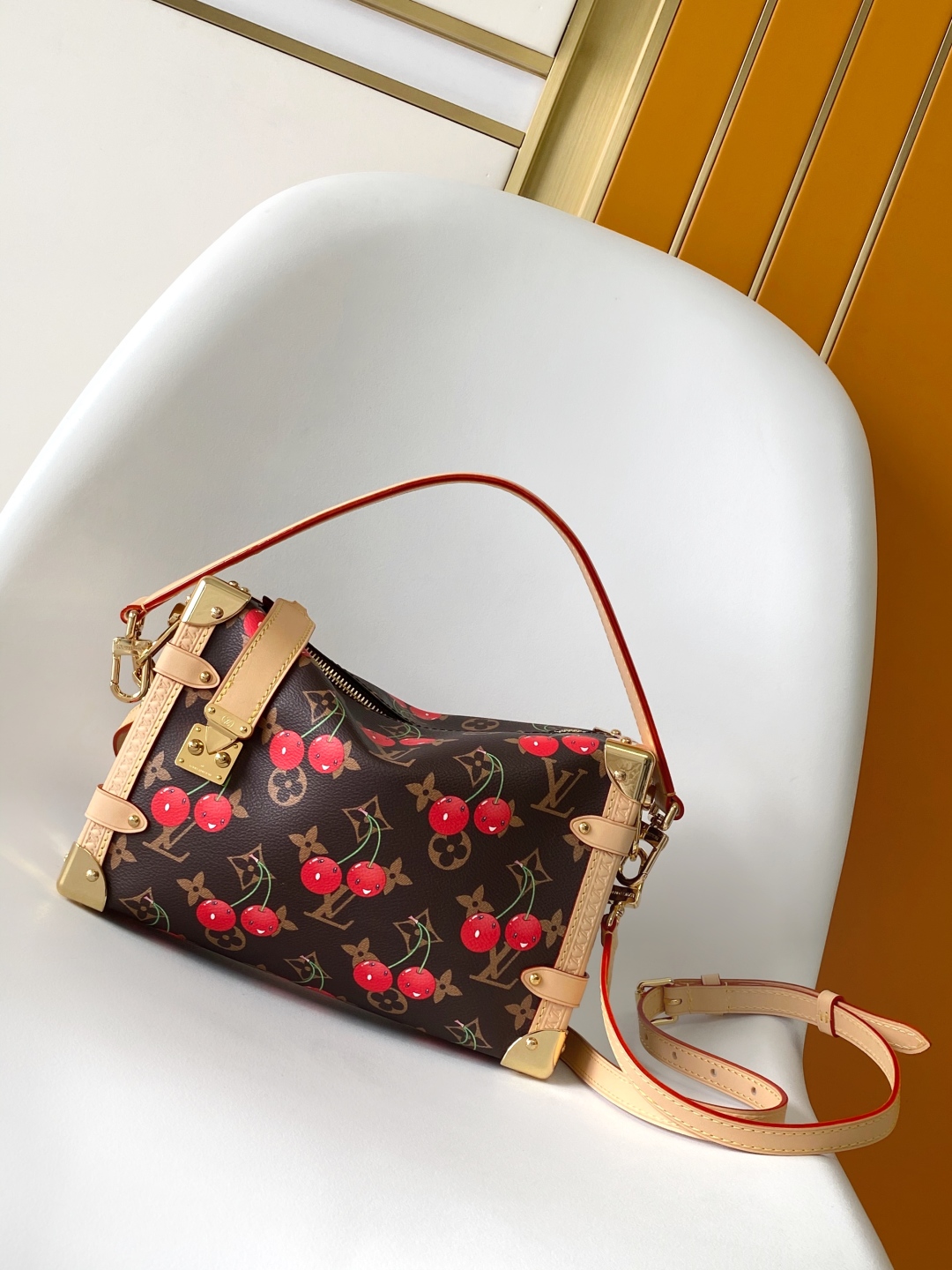 Louis Vuitton Side Trunk Murakami Cherry Monogram Leather Medium Bag 2 cmp i1746722594892 7501 0 0