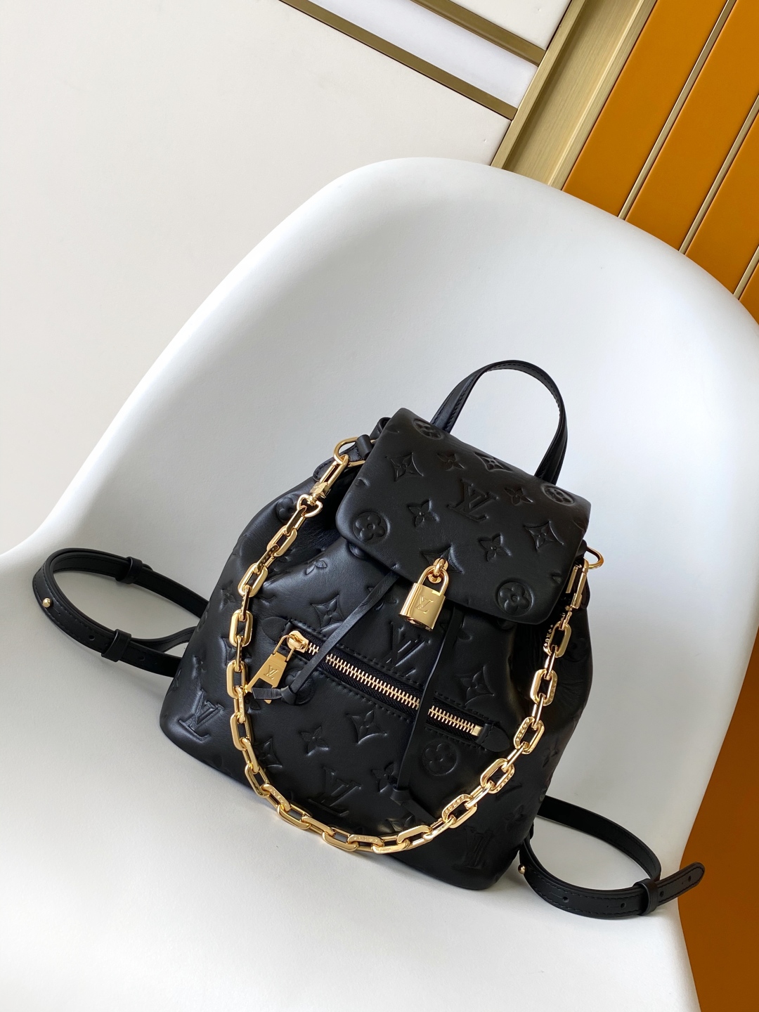 Louis Vuitton Coussin Backpack, Monogram Embossed Leather, Black, Small 2 cmp i1747081427040 9356 0 0