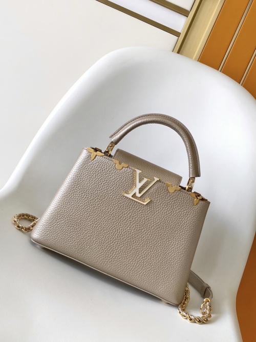 Louis Vuitton Capucines Mini Bag Taurillon Leather Metal Accents, 21 x 14 x 8 cm 1 Louis Vuitton Capucines Mini Bag Taurillon Leather Metal Accents, 21 x 14 x 8 cm
