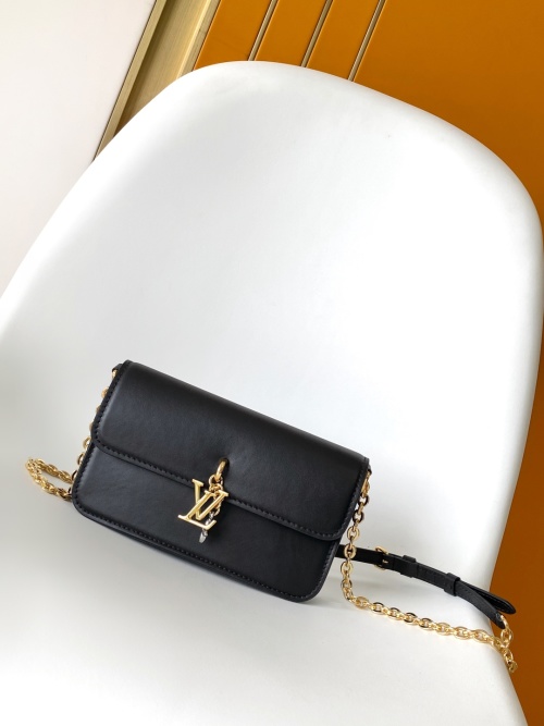 Louis Vuitton Wallet On Chain - Leather Crossbody Bag with Gold Hardware 1 Louis Vuitton Wallet On Chain - Leather Crossbody Bag with Gold Hardware