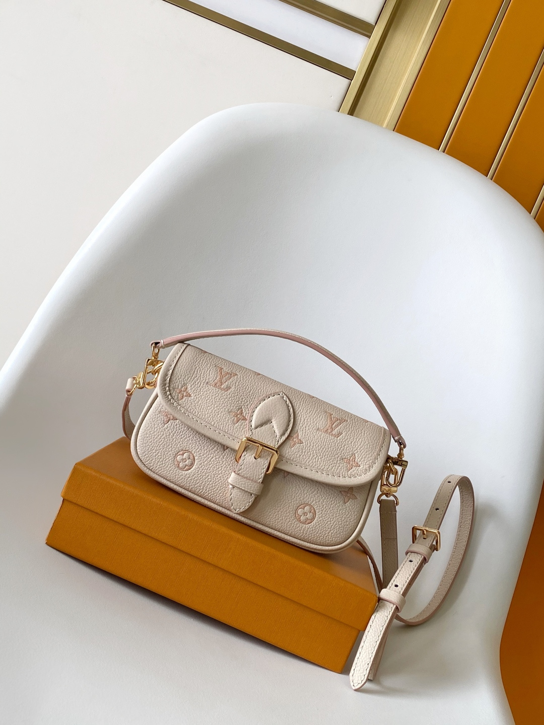 Louis Vuitton Nano Diane Bag Monogram Embossed Leather Crossbody