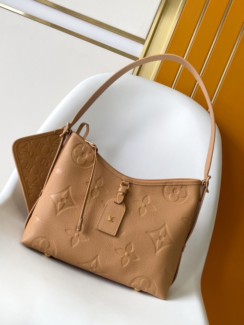 Louis Vuitton CarryAll Small Handbag Monogram Empreinte Leather, Khaki Color 1 Louis Vuitton CarryAll Small Handbag Monogram Empreinte Leather, Khaki Color
