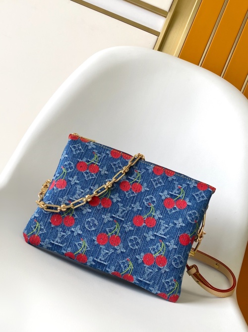 Louis Vuitton Coussin Small Bag Monogram Cherry Denim Crossbody Handbag 1 Louis Vuitton Coussin Small Bag Monogram Cherry Denim Crossbody Handbag