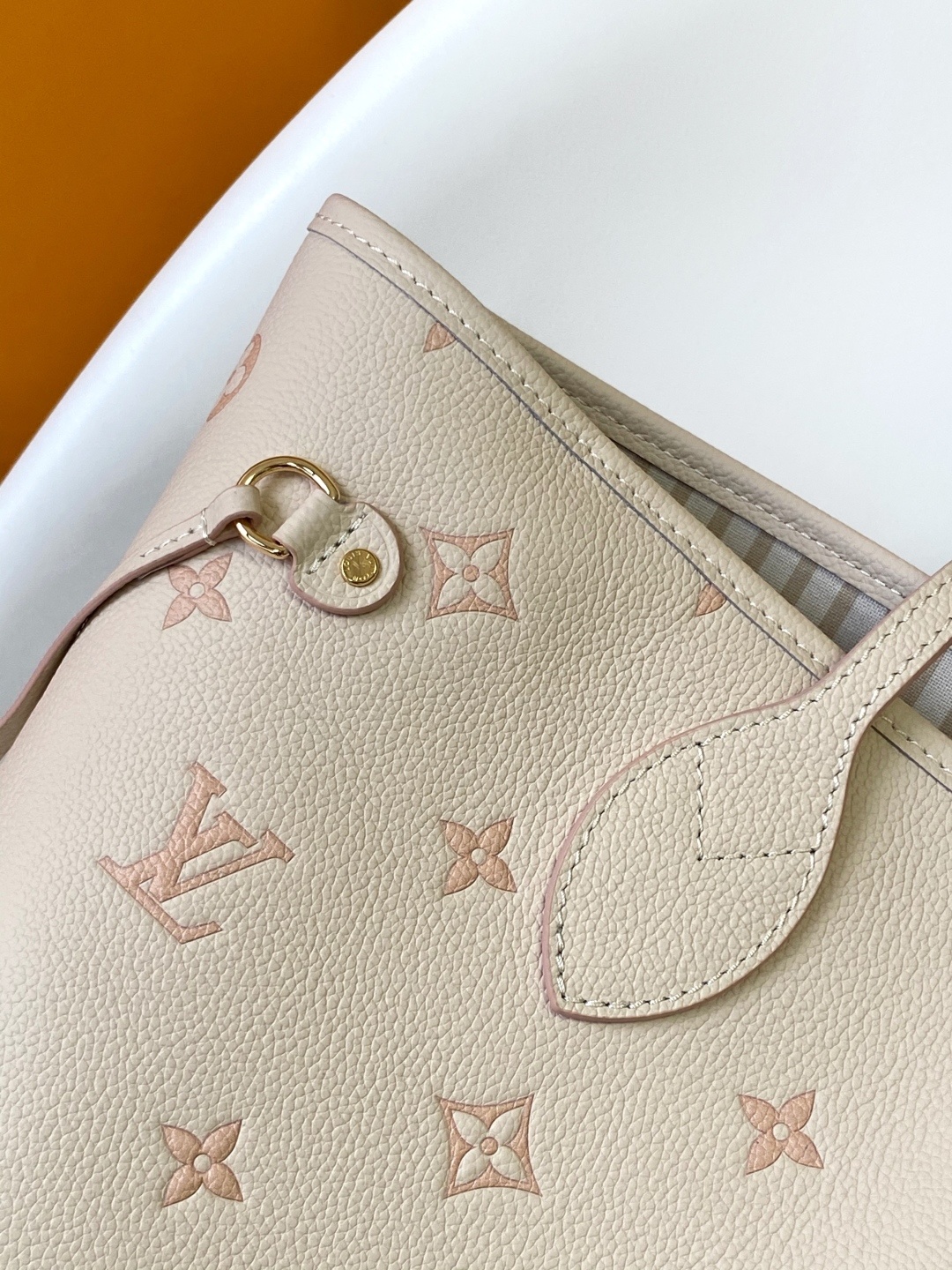 顶级原单 动态163 63芯片 【Neverfull MM 中号手袋】 M14285 奶油杏色(提花)这