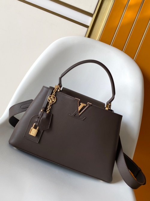 Louis Vuitton Capucines Souple Medium Bag Chocolate Leather, M12927 1 Louis Vuitton Capucines Souple Medium Bag Chocolate Leather, M12927