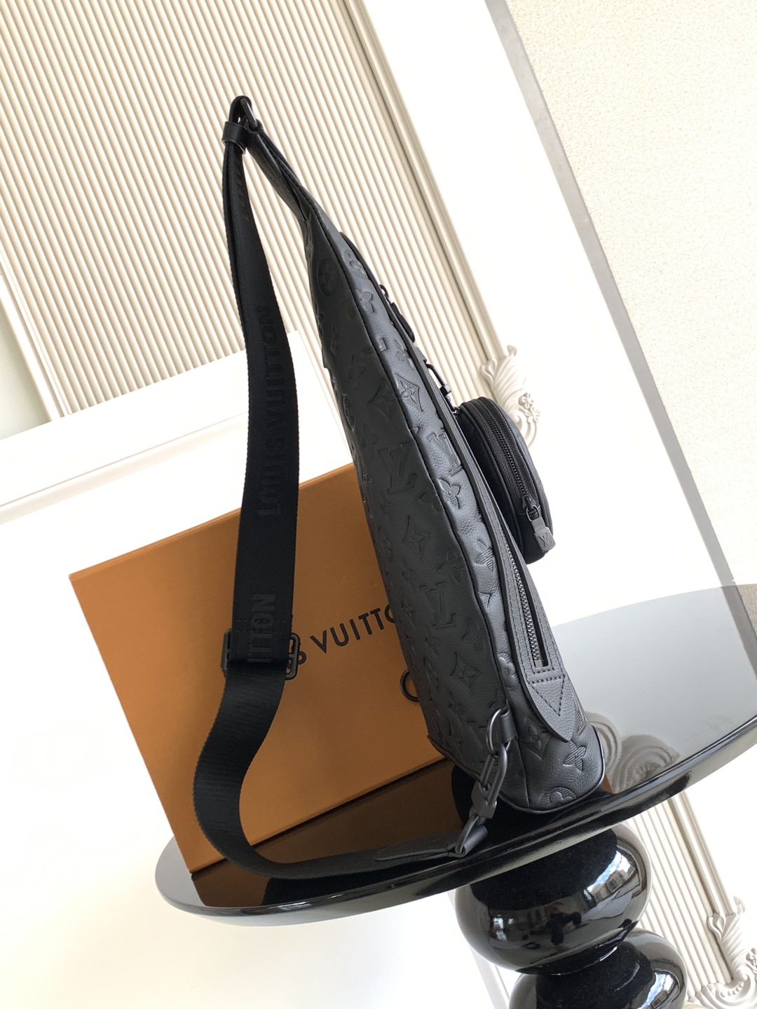 Louis Vuitton Duo Sling Bag in Black Leather with Jacquard Strap 3 cmp i1750396208762 2174 0 1