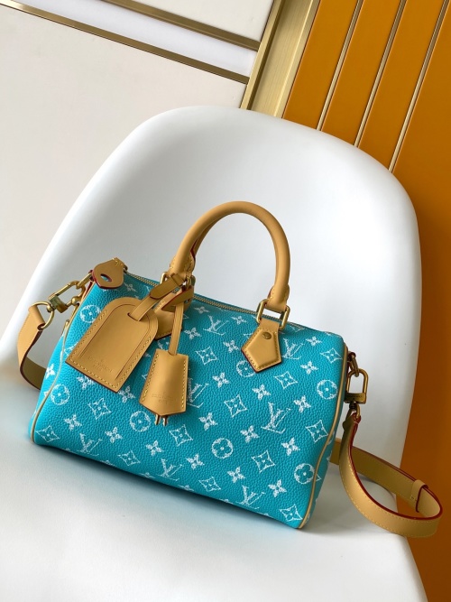 Louis Vuitton Bandouliere 25 Blue Monogram Coated Canvas Top Handle Bag 1 Louis Vuitton Bandouliere 25 Blue Monogram Coated Canvas Top Handle Bag