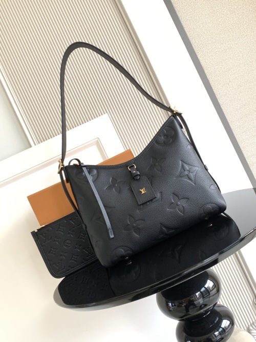 Louis Vuitton CarryAll Small Handbag Monogram Empreinte Leather Black 1 Louis Vuitton CarryAll Small Handbag Monogram Empreinte Leather Black