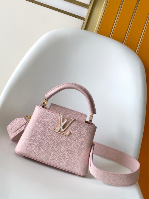 Louis Vuitton Capucines Mini Bag Taurillon Leather Pink with Top Handle 1 Louis Vuitton Capucines Mini Bag Taurillon Leather Pink with Top Handle
