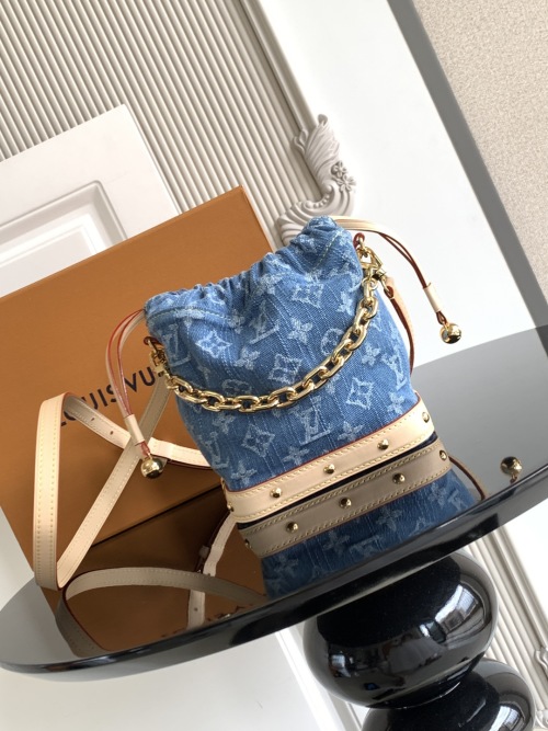 Louis Vuitton Nano Noé Denim Monogram Backpack, M83043 - Stylish & Compact 1 Louis Vuitton Nano Noé Denim Monogram Backpack, M83043 - Stylish & Compact